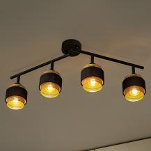 Osram 4-er Decor Hornet Deckenstrahler in Schwarz / Gold mit E14 Leuchtmittel für warmweißes Licht - 2 Arme und einzelne Köpfe schwenkbar