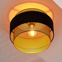 Osram Deckenleuchte Decor Hornet in Schwarz / Gold mit E27 Fassung Ø 30 cm - gelungene Symbiose aus Stahl und Polyester-Baumwolle