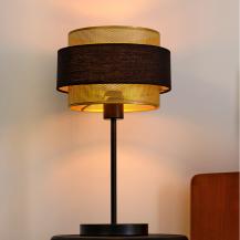 Osram Tischleuchte Decor Hornet in Schwarz / Gold mit E27 Fassung Ø 25 cm - gelungene Symbiose aus Stahl und Polyester-Baumwolle