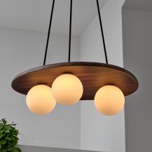 OSRAM Pendelleuchte Decor Acacia Nest aus Holz mit G9 Fassungen braun - mit matten Glaskugeln