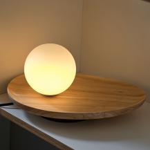 OSRAM Tischleuchte Decor Wood Nest aus Kautschukholz mit G9 Fassung hellbaraun - mit matter Glaskugel