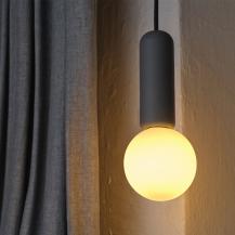 Osram Pendelleuchte Decor Conrete Mic mit G9 Fassung aus Beton mit Glaskugel in Anthrazit