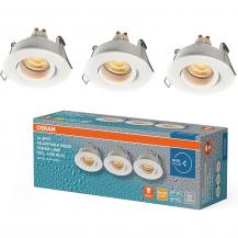 3er Set OSRAM LED Spot Recess GU10 IP65 Press 4.5W 827 White Einbaustrahler IP65 - Einbaudurchmesser 68mm, Einbautiefe 115mm
