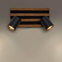 OSRAM Spot Acoustic 2x GU10 LED Spot Leuchte Schwarz Holz IP20 Wand Decke