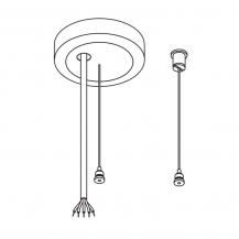 Siteco Silica 21 Seilabhängung mit Baldachin, weiß, rund, Abhängehöhe bis zu 1,2m, mit Anschlussleitung