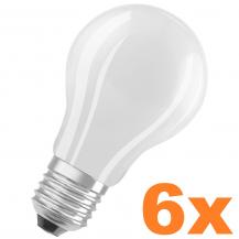 6er Sparset  Ledvance E27 Besonders effiziente & leistungsstarke LED Lampe Classic matt 7,2W wie 100W 3000K warmweißes Licht für die Wohnung