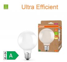 OSRAM E27 ULTRA EFFICIENT LED Lampe Globe 95 matt 4W wie 60W 3000K warmweißes Licht - beste Energie Effizienz Klasse