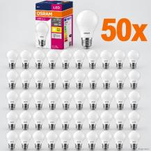 50er Set Osram E27 LED Lampe VALUE 8,5W wie 60W Warmweißes Licht blendfreie weiß mattierte Glühbirne - XXXL-Sparpack