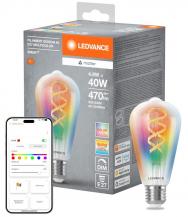 Ledvance E27 SMART+ MATTER Edison LED-Lampe, kompatibel mit Google, Alexa, Apple 4,8W Multicolor 2700-6500K