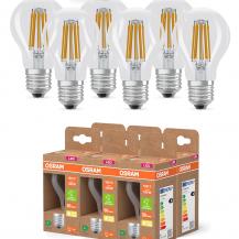 6er Set OSRAM E27 LED Lampe Classic Filament 7,2W wie 100W warmweißes Licht 2700K - Energy efficiency class A