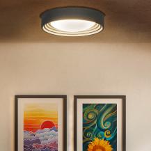 OSRAM Deckenleuchte Orbis Concrete 13W Ø 30 cm - Dekorative Leuchte aus Beton in grau - dimmbar in drei Stufen durch wiederholtes Schalten