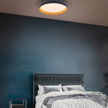 Osram Orbis Livia Deckenleuchte 520MM 36W Click DIM in Wood-Decor-Schwarz- Dimmen in drei Stufen durch wiederholtes Schalten