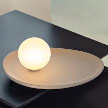 OSRAM Tischleuchte Decor Concrete Nest aus Beton mit G9 Fassung grau - mit matter Glaskugel