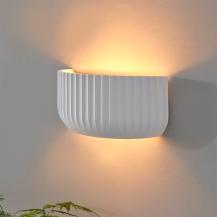 Osram Wandleuchte Decor Plaster Routes Up aus Gips in Weiß mit E27 Fassung