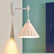 OSRAM Wandleuchte Decor Pulp weiß aus Metall und Pappmaschee mit E14 Fassung