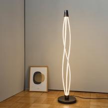 Osram Stehleuchte Decor Swirl in Dunkelgrau / Transparent dimmbar mit warmweißem Licht - auffälliges Filament-Design