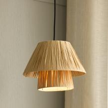 OSRAM Pendelleuchte Decor Bamboo Paper Hut aus nachhaltigem Bambuspapier mit E27 Fassung Ø 28 cm