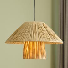 OSRAM Pendelleuchte Decor Bamboo Paper Hut aus nachhaltigem Bambuspapier mit E27 Fassung Ø 40 cm