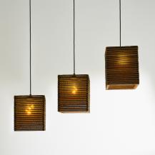 OSRAM Pendelleuchte Decor Cardboard Square 3-flammig braun, aus Wellpappe