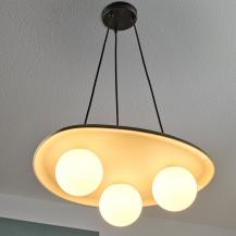 OSRAM Pendelleuchte Decor Concrete Nest aus Beton mit 3 x G9 Fassung grau - mit matten Glaskugeln