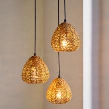 OSRAM Pendelleuchte Decor Paper Drop aus Papier in Tropfenform mit E27 Fassung beige - 3-flammig