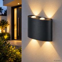 OSRAM ENDURA STYLE UPDOWN DECO II 11W LED-Außenwandleuchte Anthrazit, 3.000 K Warmweiß, 550 lm, IP44