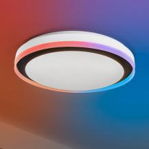 Smart+ WiFi Orbis ZEST Deckenleuchte in Schwarz Ø 49 cm mit Backlight - Tunable White and Magic RGB