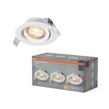 3er-Pack OSRAM Spot Set Adj Simple DIM 3x4,9W 2700K 400lm Warmweiß 110° Weiß Einbaudurchmesser 75mm