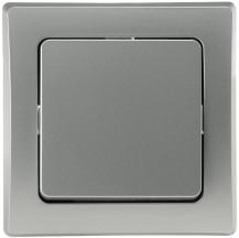 ChiliTec DELPHI 21107 Wechselschalter, 250 V/10 A, Silber, Unterputz, inkl. Rahmen