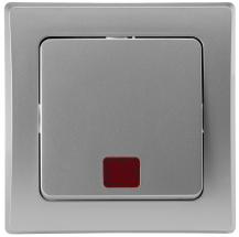 ChiliTec DELPHI 22791 Netzwerkdose 2-fach CAT6, Silber, Unterputz, inkl. Rahmen