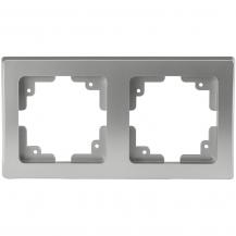ChiliTec DELPHI 21114 2-fach Abdeckrahmen Silber, 150 × 80 × 14 mm, für Unterputz-Komponenten