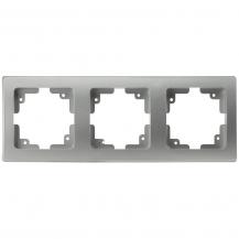 ChiliTec DELPHI 21115 3-fach Abdeckrahmen Silber, 224 × 80 × 14 mm, Hochglanz