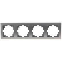 ChiliTec DELPHI 21116 4-fach Abdeckrahmen Silber, 294 × 80 × 14 mm, Hochglanz