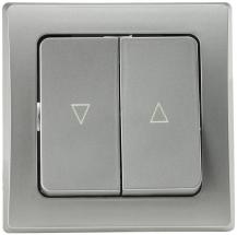 ChiliTec DELPHI 21117 Jalousien-Taster Hoch/Runter, Silber, Unterputz, inkl. Rahmen