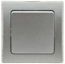 ChiliTec DELPHI 21118 Taster, 0–250 V/10 A, Silber, Unterputz, inkl. Rahmen