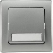 ChiliTec DELPHI 22550 Taster mit Namensschild, 0–250 V/10 A, Silber, Unterputz, inkl. Rahmen