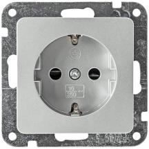 ChiliTec DELPHI 23034 Schutzkontakt-Steckdose 1-fach, 250 V, 16 A, Steckanschluss, Silber, Unterputz, ohne Rahmen