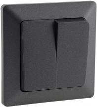 ChiliTec MILOS Serien-Schalter 2-fach Anthrazit 250 V 10 A inkl. Rahmen – 23038