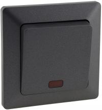 ChiliTec MILOS Kontrollschalter mit Lämpchen Anthrazit 250 V 10 A inkl. Rahmen – 23039
