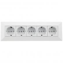 ChiliTec 5-fach Steckdosenblock, weiß 250V~/ 16A, Aufbaumontage