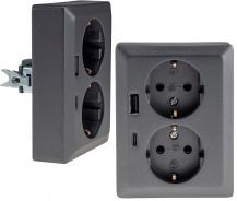 ChiliTec MILOS Schutzkontakt-Steckdose 2-fach USB-A + USB-C/PD Anthrazit 250 V 16 A – 23720