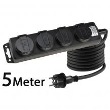 ChiliTec  Gartensteckdosenleiste 4-fach IP44 Außenbereich 5m H07RN-F 3G1,5mm² – 16A 3600W