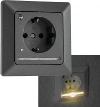 ChiliTec MILOS Schutzkontakt-Steckdose mit LED Lichtsensor Anthrazit 250 V 16 A – 24085