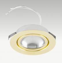 EVN 425421 Deckeneinbauleuchte Gold rund G4 12 V AC/DC dimmbar mit Glasabdeckung für Möbeleinbau und Deckeneinbau Einbaudurchmesser 60 mm