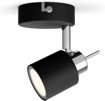 Philips 1er Meranti Decken-/Wandspot in Schwarz mit 1 x GU10 Fassung IP20 - GU10 Leuchtmittel nicht enthalten