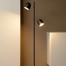 Lucide SKANSKA LED Stehlampe 2x5W 3000K 3-StepDim Schwarz Metall