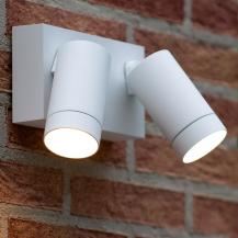 Lucide TAYLOR Wandstrahler IP54 Weiß – 2x GU10 Außenwandleuchte mit Sensor