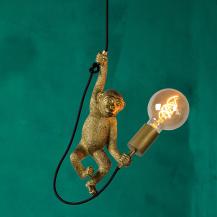 Lucide EXTRAVAGANZA CHIMP Pendelleuchte Ø17,6cm 1xE27 Schwarz Retro Tierdesign