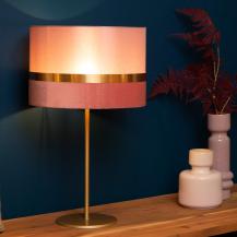 Lucide EXTRAVAGANZA TUSSE Tischlampe Ø30 cm E14 Rosa Gold Leinen