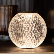 Lucide CINTRA LED Akku Tischlampe Ø11cm 3-StepDim 3000K transparent wiederaufladbar